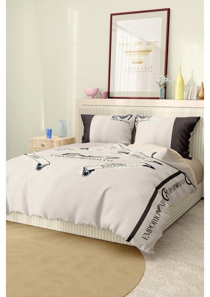 Marka Nevresim Takımı Çift Kişilik Pamuklu Saten Kumaş 6 Parça 3D Dijital Baskı Duvet Cover Set Model No:9