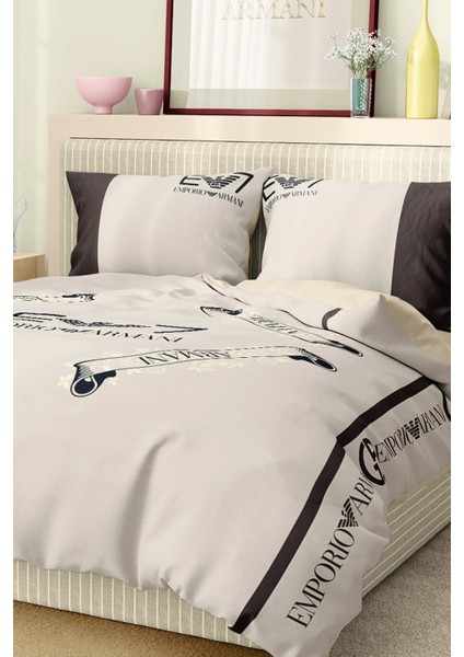 Marka Nevresim Takımı Çift Kişilik Pamuklu Saten Kumaş 6 Parça 3D Dijital Baskı Duvet Cover Set Model No:9
