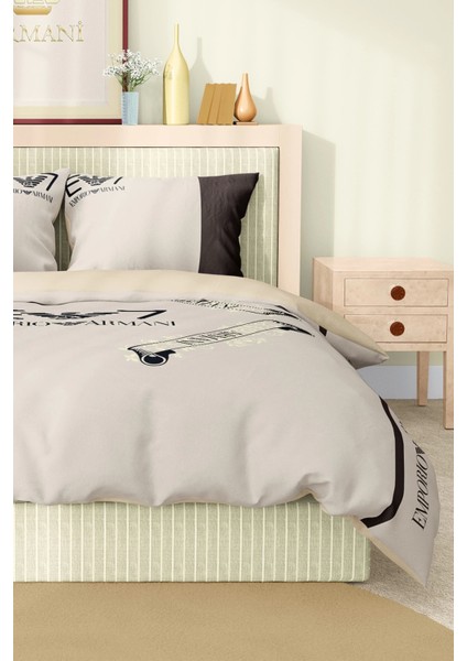 Marka Nevresim Takımı Çift Kişilik Pamuklu Saten Kumaş 6 Parça 3D Dijital Baskı Duvet Cover Set Model No:9