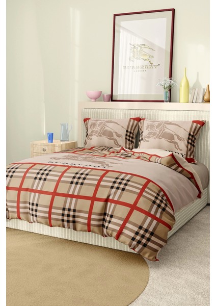Marka Nevresim Takımı Çift Kişilik Pamuklu Saten Kumaş 6 Parça 3D Dijital Baskı Duvet Cover Set Model No:13