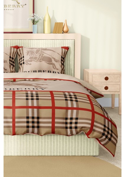Marka Nevresim Takımı Çift Kişilik Pamuklu Saten Kumaş 6 Parça 3D Dijital Baskı Duvet Cover Set Model No:13