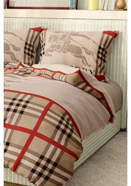 Marka Nevresim Takımı Çift Kişilik Pamuklu Saten Kumaş 6 Parça 3D Dijital Baskı Duvet Cover Set Model No:13