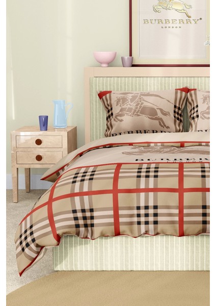 Marka Nevresim Takımı Çift Kişilik Pamuklu Saten Kumaş 6 Parça 3D Dijital Baskı Duvet Cover Set Model No:13
