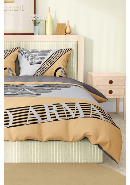 Marka Nevresim Takımı Çift Kişilik Pamuklu Saten Kumaş 6 Parça 3D Dijital Baskı Duvet Cover Set Model No:2