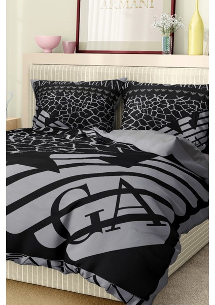 Marka Nevresim Takımı Çift Kişilik Pamuklu Saten Kumaş 6 Parça 3D Dijital Baskı Duvet Cover Set Model No:3 fırsatları