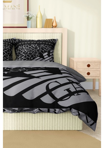 Marka Nevresim Takımı Çift Kişilik Pamuklu Saten Kumaş 6 Parça 3D Dijital Baskı Duvet Cover Set Model No:3 indirimleri