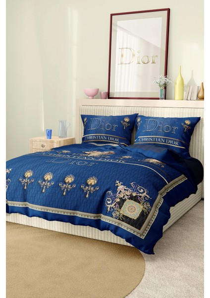 Marka Nevresim Takımı Çift Kişilik Pamuklu Saten Kumaş 6 Parça 3D Dijital Baskı Duvet Cover Set Model No:43