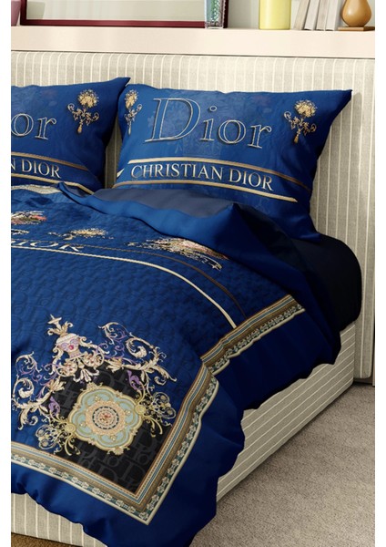 Marka Nevresim Takımı Çift Kişilik Pamuklu Saten Kumaş 6 Parça 3D Dijital Baskı Duvet Cover Set Model No:43