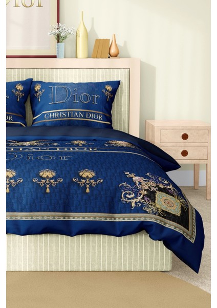 Marka Nevresim Takımı Çift Kişilik Pamuklu Saten Kumaş 6 Parça 3D Dijital Baskı Duvet Cover Set Model No:43