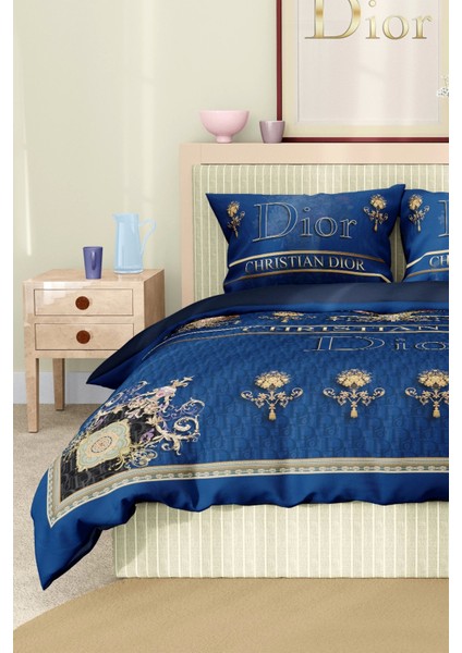 Marka Nevresim Takımı Çift Kişilik Pamuklu Saten Kumaş 6 Parça 3D Dijital Baskı Duvet Cover Set Model No:43