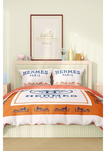 Marka Nevresim Takımı Çift Kişilik Pamuklu Saten Kumaş 6 Parça 3D Dijital Baskı Duvet Cover Set Model No:65 fiyatları