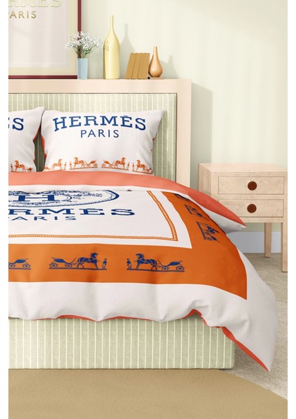 Marka Nevresim Takımı Çift Kişilik Pamuklu Saten Kumaş 6 Parça 3D Dijital Baskı Duvet Cover Set Model No:65 indirimleri