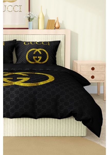 Marka Nevresim Takımı Çift Kişilik Pamuklu Saten Kumaş 6 Parça 3D Dijital Baskı Duvet Cover Set Model No:57