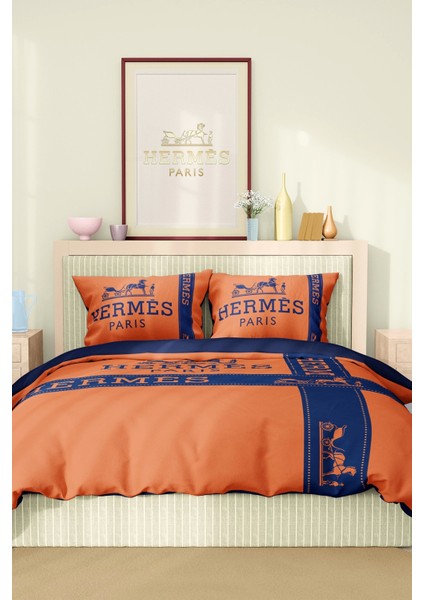 Marka Nevresim Takımı Çift Kişilik Pamuklu Saten Kumaş 6 Parça 3D Dijital Baskı Duvet Cover Set Model No:64 fiyatları