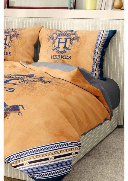 Marka Nevresim Takımı Çift Kişilik Pamuklu Saten Kumaş 6 Parça 3D Dijital Baskı Duvet Cover Set Model No:60