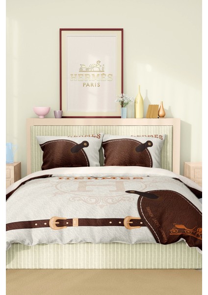 Marka Nevresim Takımı Çift Kişilik Pamuklu Saten Kumaş 6 Parça 3D Dijital Baskı Duvet Cover Set Model No:66 fiyatları