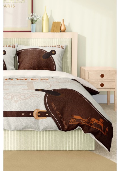 Marka Nevresim Takımı Çift Kişilik Pamuklu Saten Kumaş 6 Parça 3D Dijital Baskı Duvet Cover Set Model No:66 fırsatları