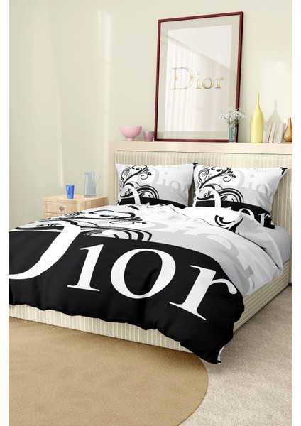 Marka Nevresim Takımı Çift Kişilik Pamuklu Saten Kumaş 6 Parça 3D Dijital Baskı Duvet Cover Set Model No:44