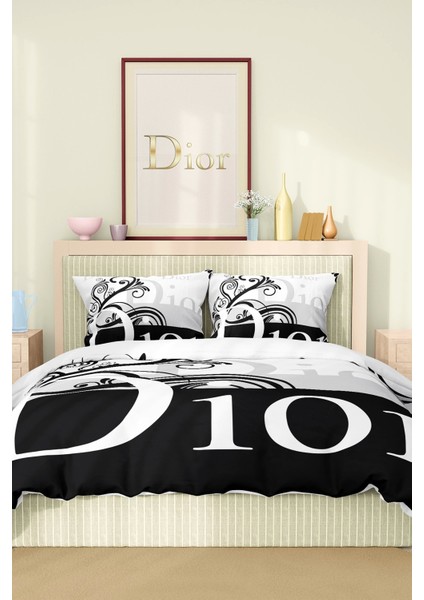 Marka Nevresim Takımı Çift Kişilik Pamuklu Saten Kumaş 6 Parça 3D Dijital Baskı Duvet Cover Set Model No:44