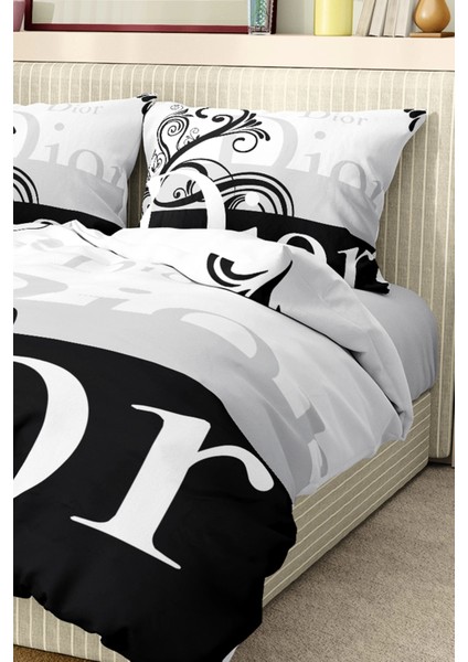 Marka Nevresim Takımı Çift Kişilik Pamuklu Saten Kumaş 6 Parça 3D Dijital Baskı Duvet Cover Set Model No:44