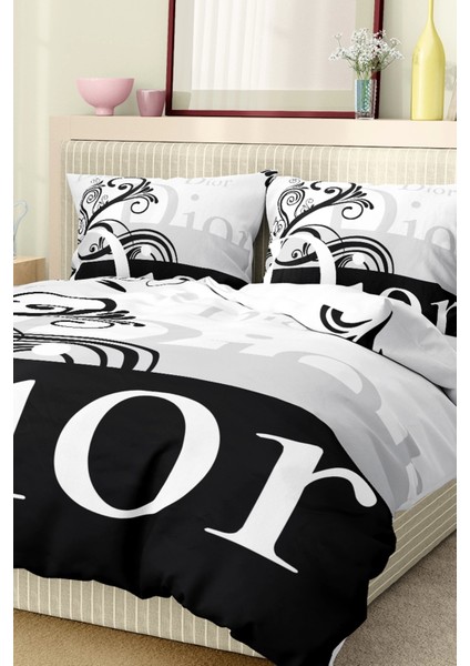 Marka Nevresim Takımı Çift Kişilik Pamuklu Saten Kumaş 6 Parça 3D Dijital Baskı Duvet Cover Set Model No:44