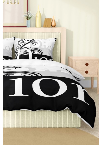 Marka Nevresim Takımı Çift Kişilik Pamuklu Saten Kumaş 6 Parça 3D Dijital Baskı Duvet Cover Set Model No:44