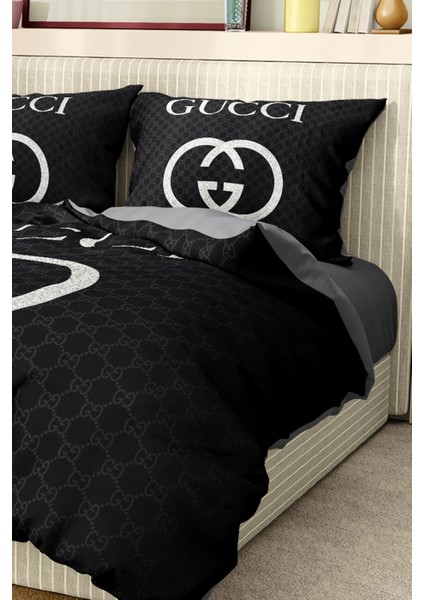 Marka Nevresim Takımı Çift Kişilik Pamuklu Saten Kumaş 6 Parça 3D Dijital Baskı Duvet Cover Set Model No:56