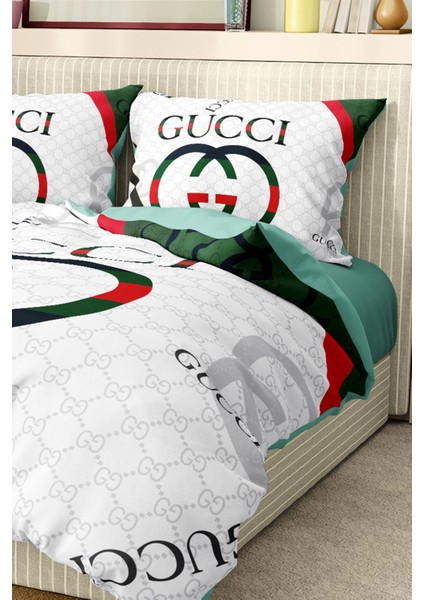 Marka Nevresim Takımı Çift Kişilik Pamuklu Saten Kumaş 6 Parça 3D Dijital Baskı Duvet Cover Set Model No:53