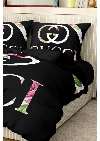 Marka Nevresim Takımı Çift Kişilik Pamuklu Saten Kumaş 6 Parça 3D Dijital Baskı Duvet Cover Set Model No:54