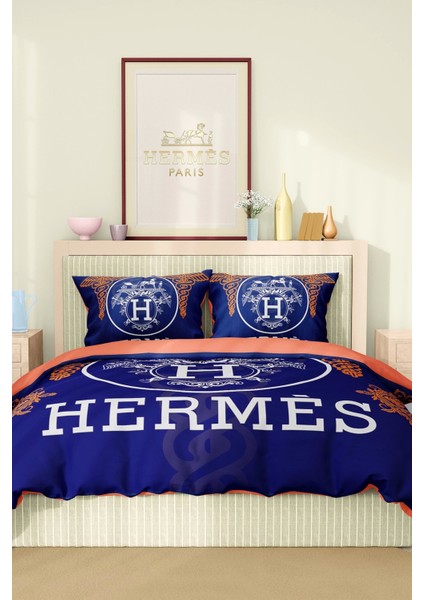 Marka Nevresim Takımı Çift Kişilik Pamuklu Saten Kumaş 6 Parça 3D Dijital Baskı Duvet Cover Set Model No:62 fiyatları