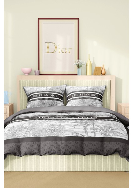 Marka Nevresim Takımı Çift Kişilik Pamuklu Saten Kumaş 6 Parça 3D Dijital Baskı Duvet Cover Set Model No:48 fiyatları