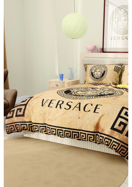 Marka Nevresim Takımı Çift Kişilik Pamuklu Saten Kumaş 6 Parça 3D Dijital Baskı Duvet Cover Set Model No:88