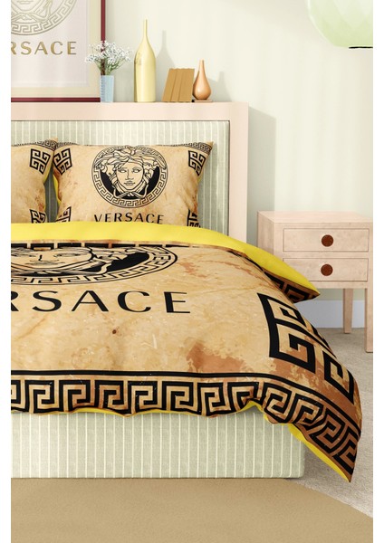Marka Nevresim Takımı Çift Kişilik Pamuklu Saten Kumaş 6 Parça 3D Dijital Baskı Duvet Cover Set Model No:88
