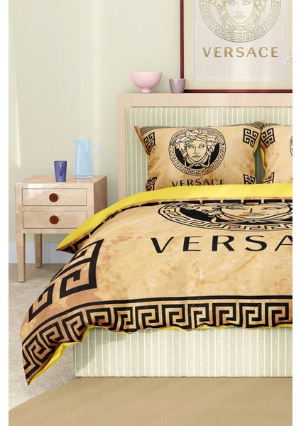 Marka Nevresim Takımı Çift Kişilik Pamuklu Saten Kumaş 6 Parça 3D Dijital Baskı Duvet Cover Set Model No:88