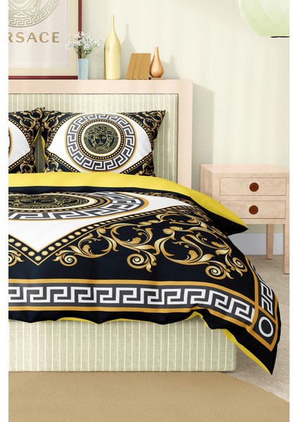 Marka Nevresim Takımı Çift Kişilik Pamuklu Saten Kumaş 6 Parça 3D Dijital Baskı Duvet Cover Set Model No:89