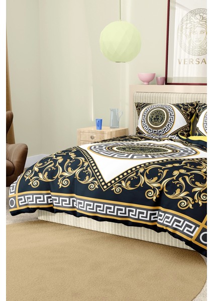 Marka Nevresim Takımı Çift Kişilik Pamuklu Saten Kumaş 6 Parça 3D Dijital Baskı Duvet Cover Set Model No:89