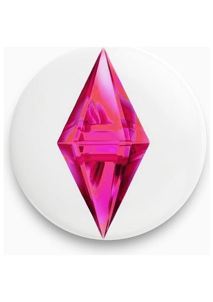 Sims Pembe Renkte Sim Plumbob Kristali Rozet