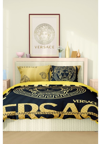 Marka Nevresim Takımı Çift Kişilik Pamuklu Saten Kumaş 6 Parça 3D Dijital Baskı Duvet Cover Set Model No:92