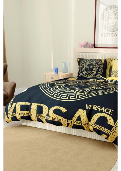 Marka Nevresim Takımı Çift Kişilik Pamuklu Saten Kumaş 6 Parça 3D Dijital Baskı Duvet Cover Set Model No:92