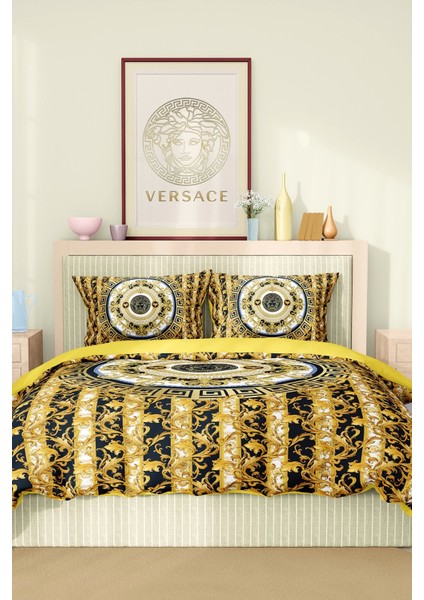 Marka Nevresim Takımı Çift Kişilik Pamuklu Saten Kumaş 6 Parça 3D Dijital Baskı Duvet Cover Set Model No:90 fiyatları