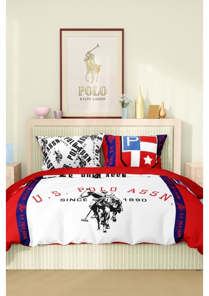 Marka Nevresim Takımı Çift Kişilik Pamuklu Saten Kumaş 6 Parça 3D Dijital Baskı Duvet Cover Set Model No:87