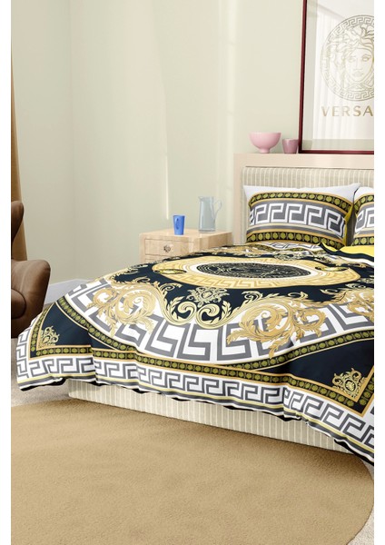 Marka Nevresim Takımı Çift Kişilik Pamuklu Saten Kumaş 6 Parça 3D Dijital Baskı Duvet Cover Set Model No:91