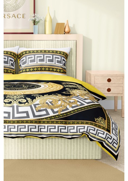 Marka Nevresim Takımı Çift Kişilik Pamuklu Saten Kumaş 6 Parça 3D Dijital Baskı Duvet Cover Set Model No:91