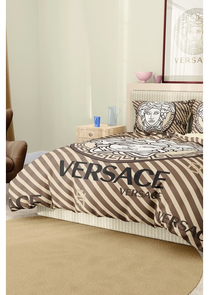 Marka Nevresim Takımı Çift Kişilik Pamuklu Saten Kumaş 6 Parça 3D Dijital Baskı Duvet Cover Set Model NO:101 modelleri