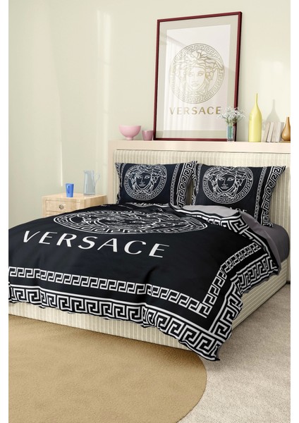 Marka Nevresim Takımı Çift Kişilik Pamuklu Saten Kumaş 6 Parça 3D Dijital Baskı Duvet Cover Set Model NO:106