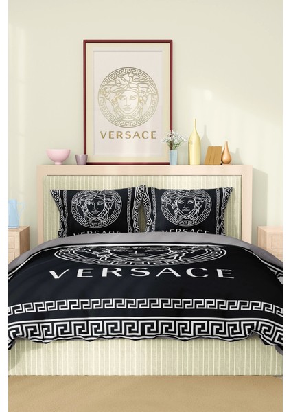 Marka Nevresim Takımı Çift Kişilik Pamuklu Saten Kumaş 6 Parça 3D Dijital Baskı Duvet Cover Set Model NO:106