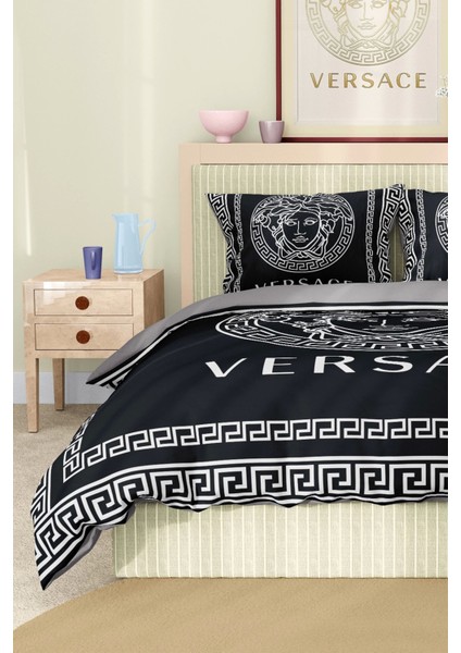 Marka Nevresim Takımı Çift Kişilik Pamuklu Saten Kumaş 6 Parça 3D Dijital Baskı Duvet Cover Set Model NO:106