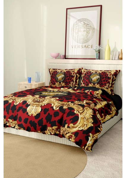 Marka Nevresim Takımı Çift Kişilik Pamuklu Saten Kumaş 6 Parça 3D Dijital Baskı Duvet Cover Set Model NO:110
