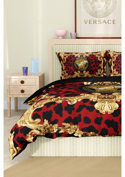 Marka Nevresim Takımı Çift Kişilik Pamuklu Saten Kumaş 6 Parça 3D Dijital Baskı Duvet Cover Set Model NO:110 fırsatları