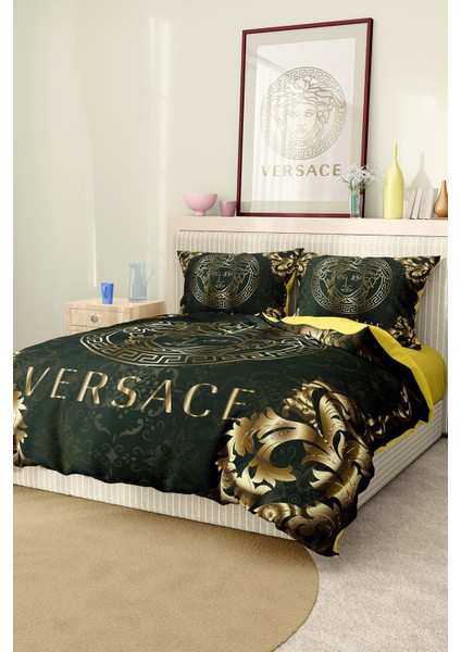 Marka Nevresim Takımı Çift Kişilik Pamuklu Saten Kumaş 6 Parça 3D Dijital Baskı Duvet Cover Set Model No:96